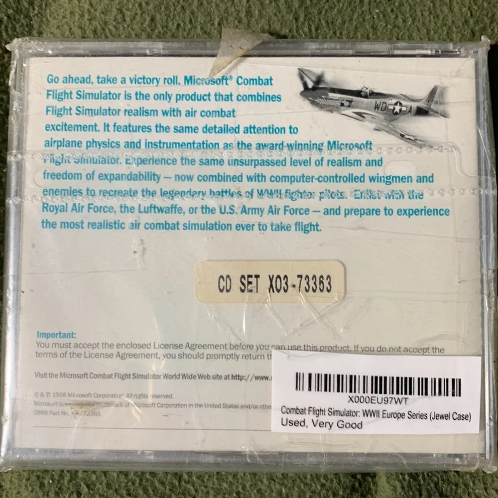 Microsoft Combat Flight Simulator. World War 2 Europe series. Jewel case.
